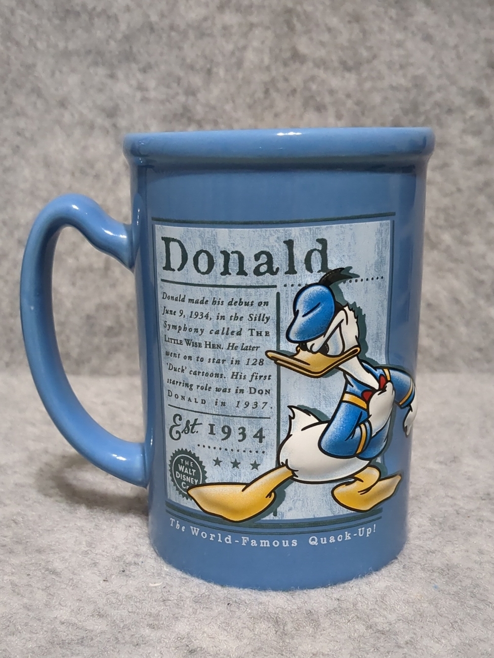 DONALD DUCK Disney "The World Famous Quack-Up" 16oz 3D Coffee Tea Mug